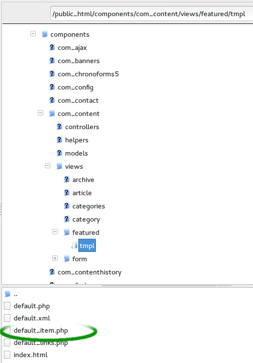 Locate file /components/com_content/views/featured/tmpl/default_item.php